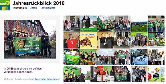 Jahresrückblick 2010 - Flickr Screenshot